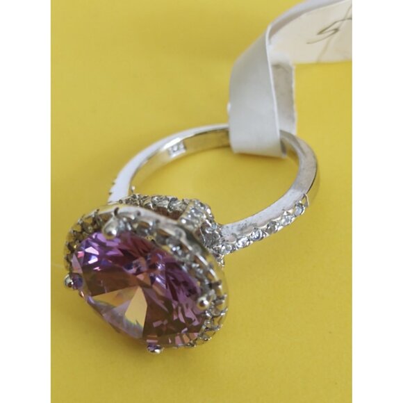 Italian Sterling Silver 925 Women's Size 5 Ring Purple Amethyst - Picture 2 of 8